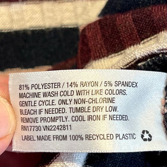 Mossimo Supply Co Mini Dress Knit Navy Burg Pink White Fit & Flaire Woman's XS - Picture 11 of 11